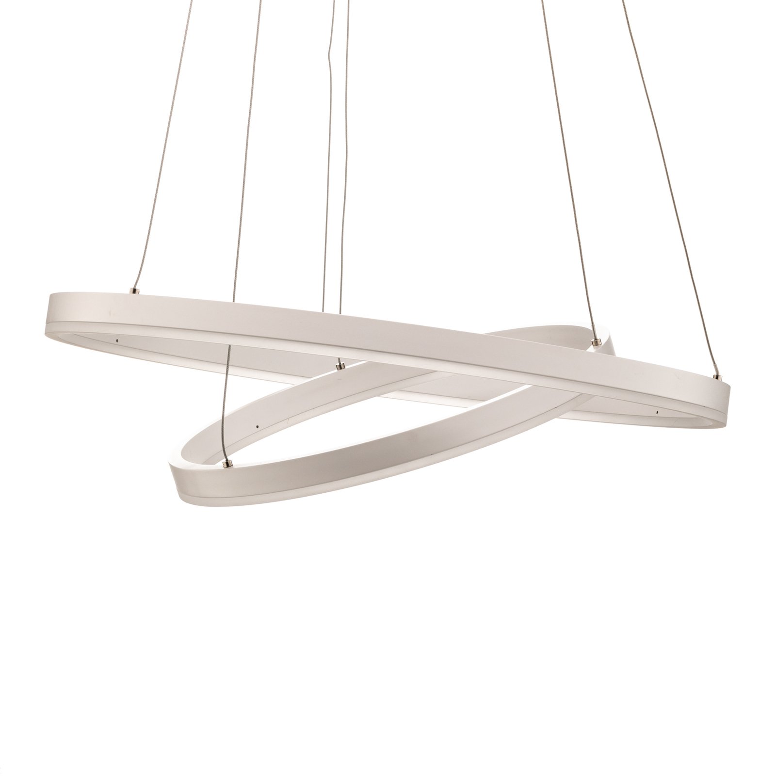 Arcchio Albiona suspension LED, blanche, 2 anneaux