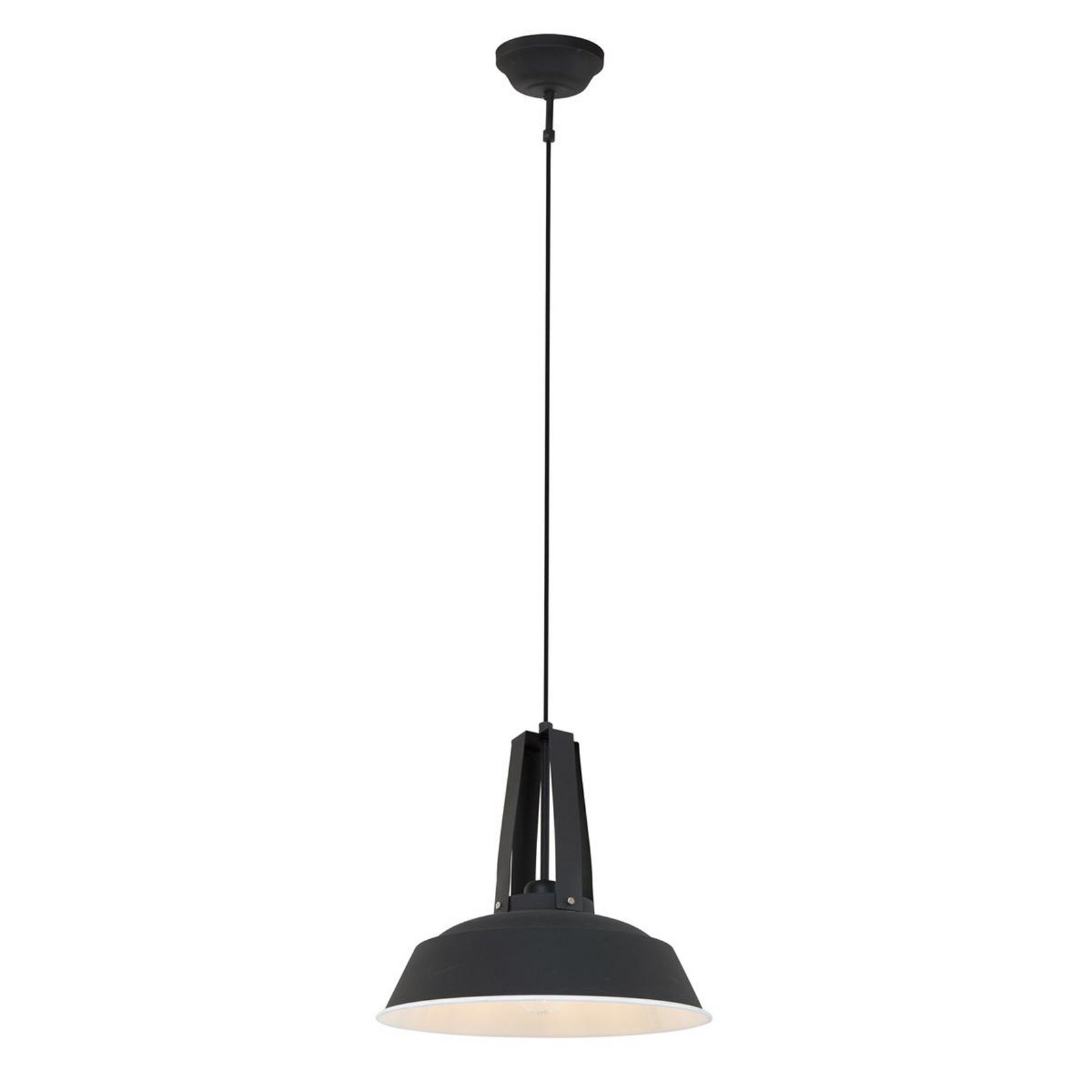 Eden pendant light, black, metal, E27 socket