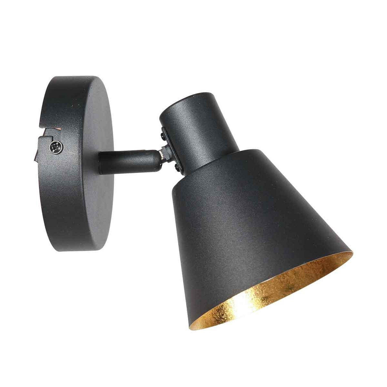 Wandstrahler Oeroe, 1-flammig, schwarz, Metall, E14