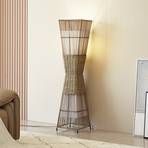 Lindby Jacinto floor lamp, bamboo, hemp, height 130 cm