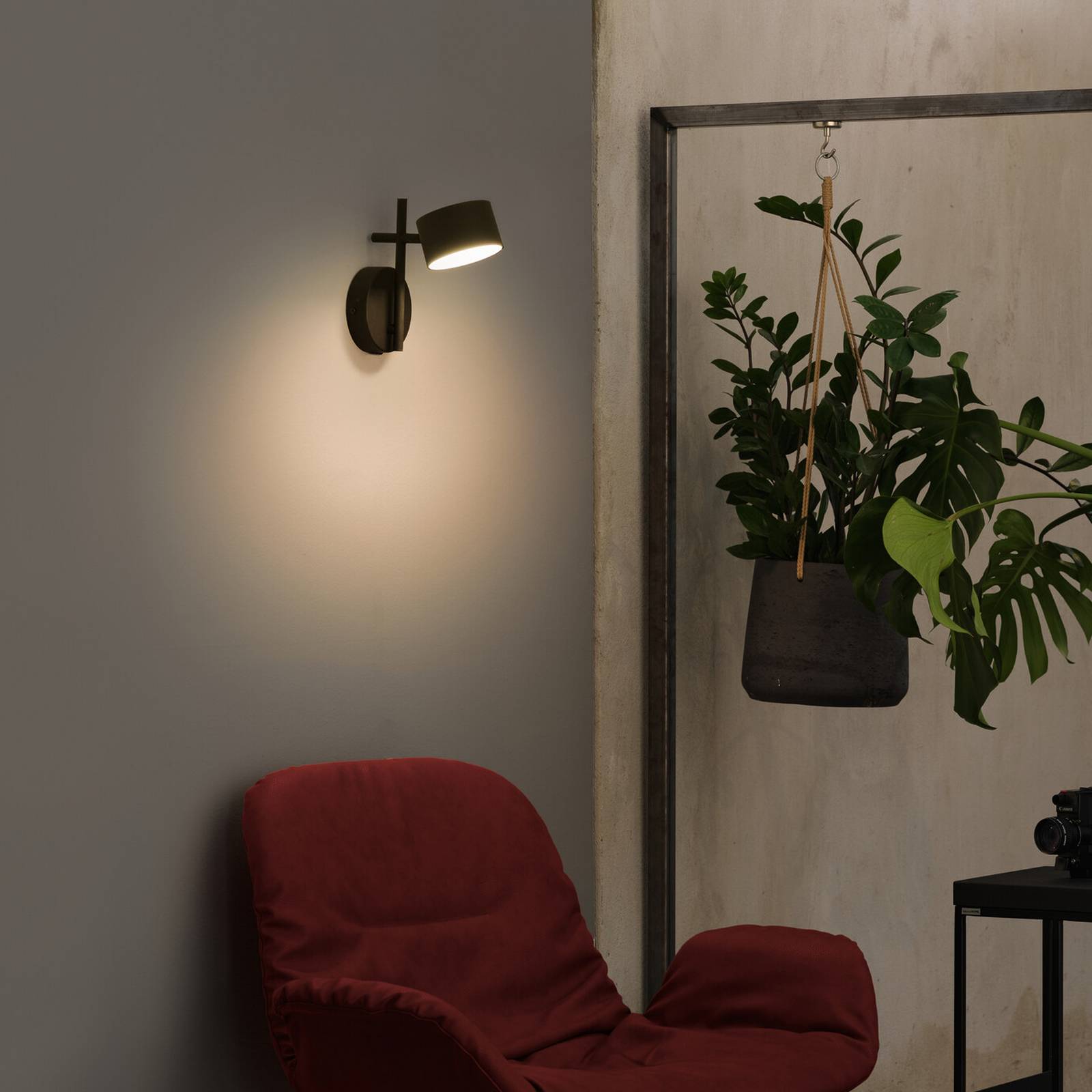 Kinkiet LED OSRAM Decor Kyoto, czarny, ściemniany, wtyczka
