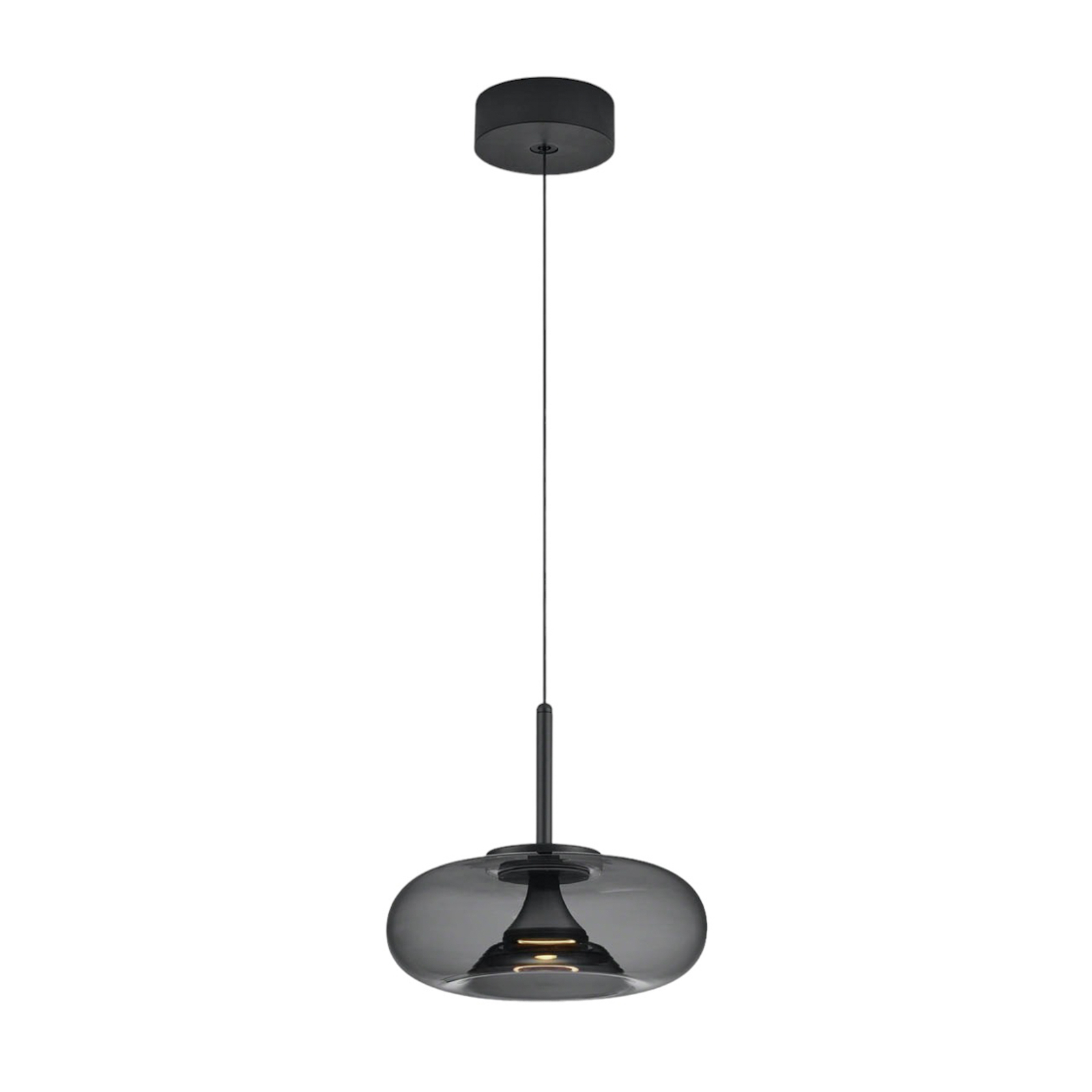 Helestra Sica LED hanglamp zwart/rookgrijs