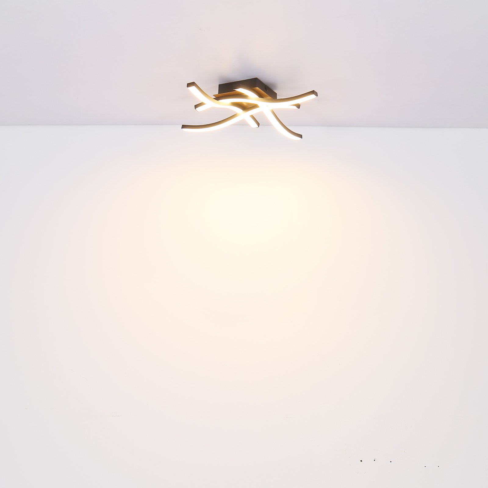 LED-Deckenleuchte Evita in Holzoptik