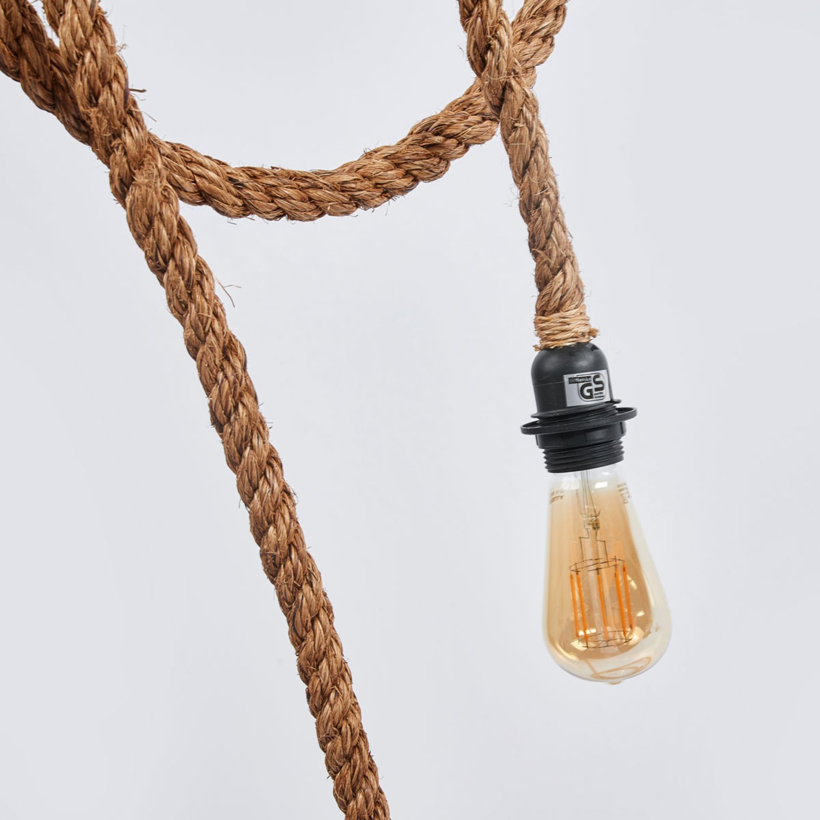 Exceptional hanging lamp Mila made of rope