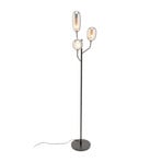 KARE gulvlampe Columbo, sort, glas, 3 lyskilder, G9, 164 cm
