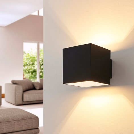 ELC Loriett Wandlampe, G9, eckig, schwarz
