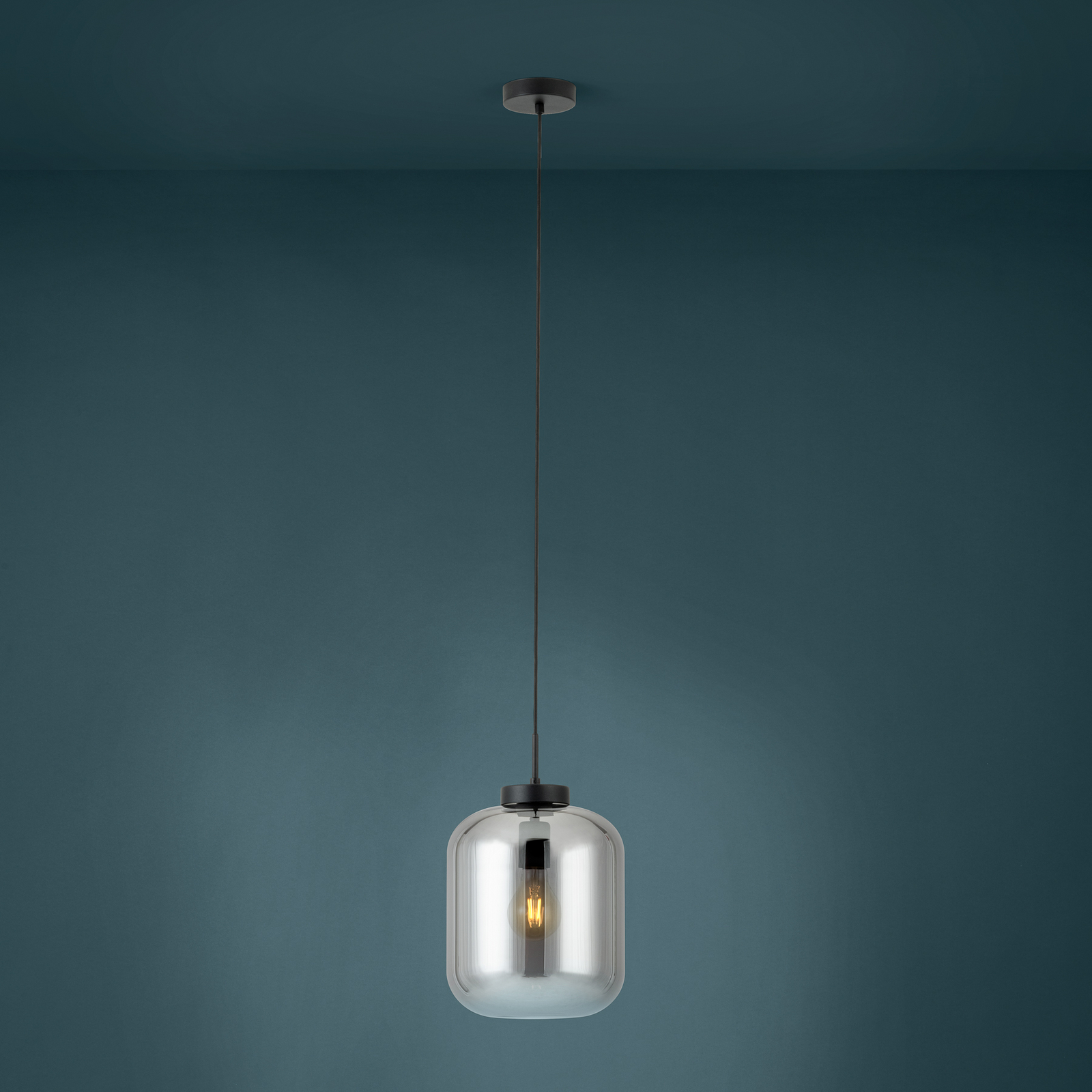 Suspension Stars of Light Bulciago, noir/transparent, Ø 25 cm