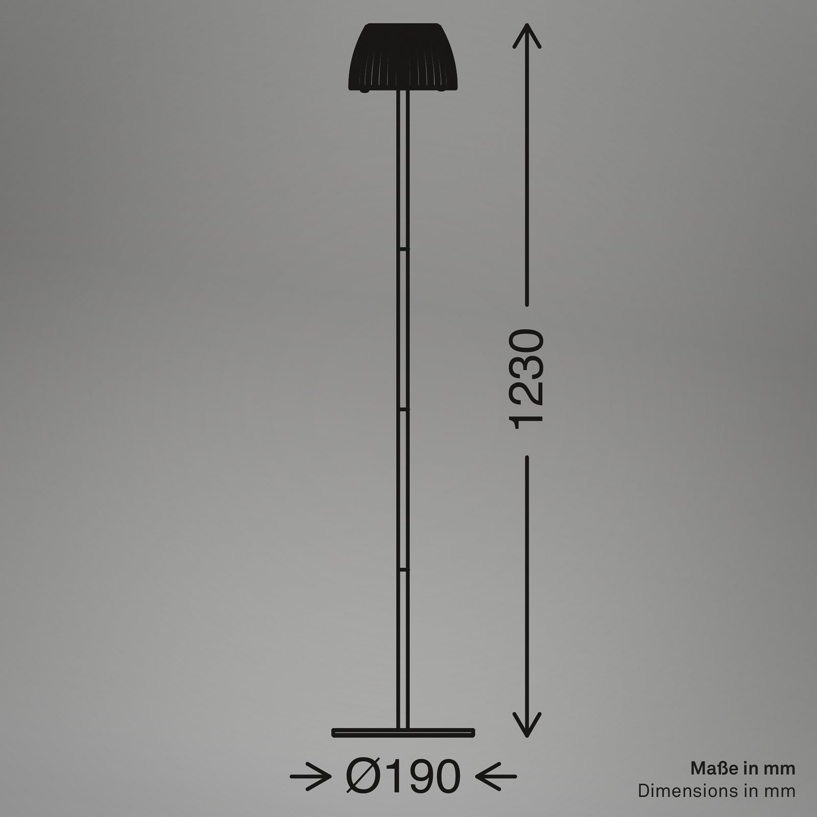 LED-lattiavalo Loca, vanha valkoinen, korkeus 123 cm, muovi/metalli