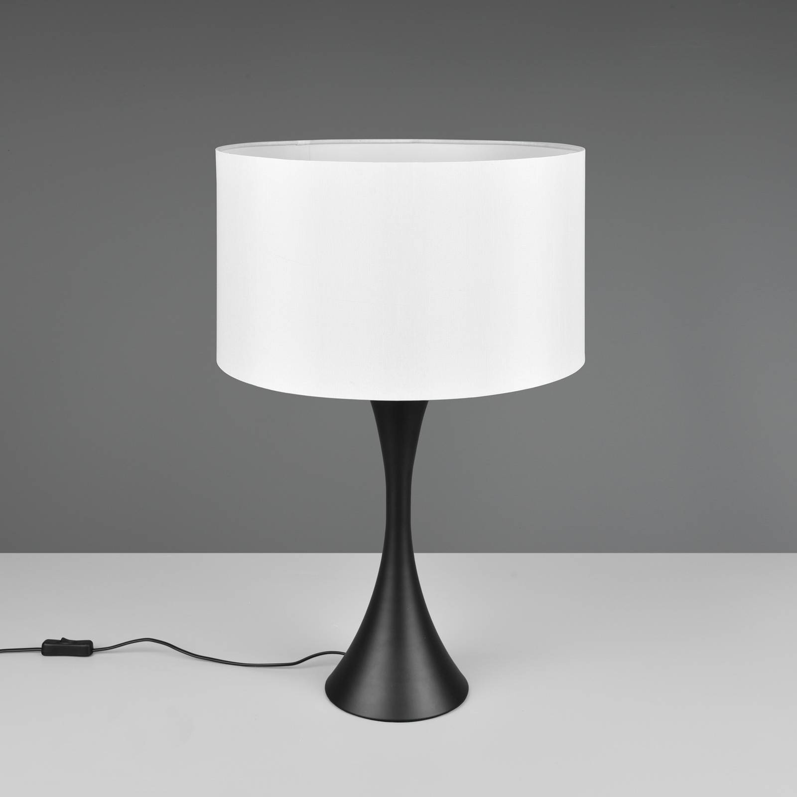 Trio Lighting Sabia table lamp, Ø 40 cm, white/black