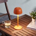 Lindby LED tafellamp Arietty, oranje, aluminium, Ø 10,5 cm