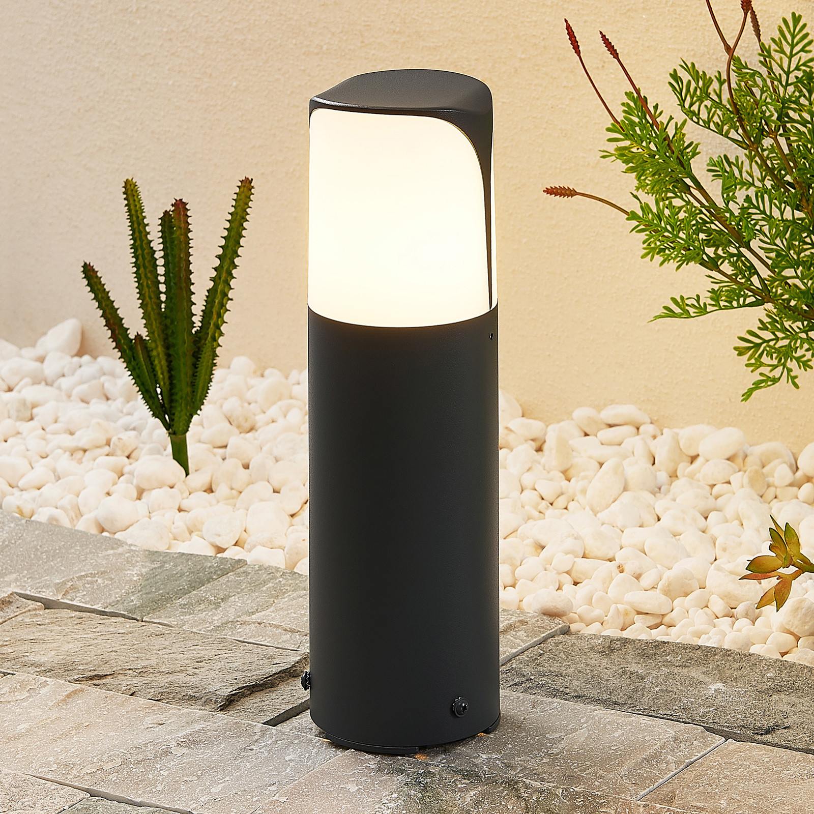 Lucande Paikea lampă cu soclu 30 cm - Modern - antracit alb - Metal