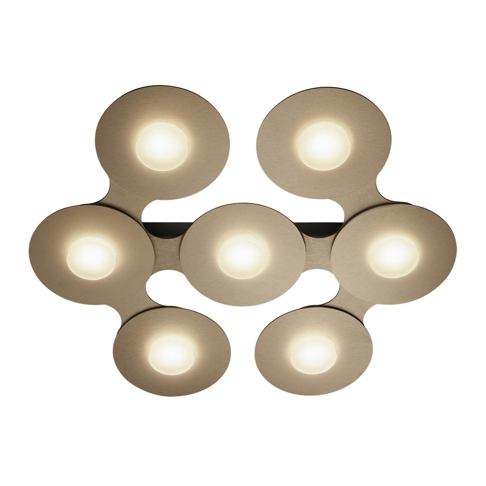 GROSSMANN Disc stropné LED svetlo zlatohnedá 7-pl.