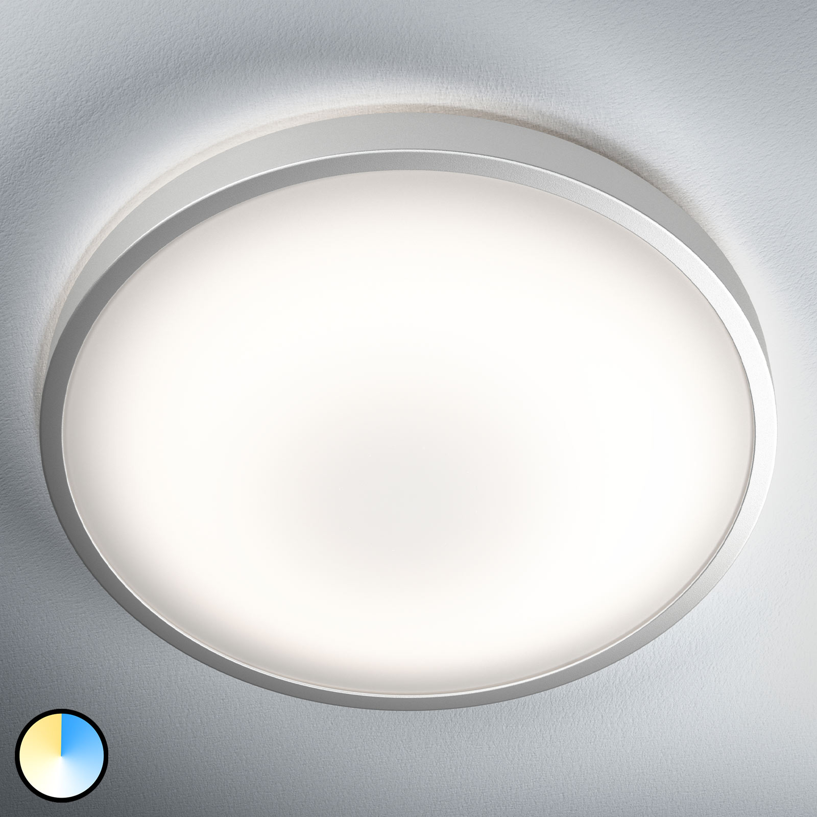LEDVANCE Orbis LED ceiling light 40 cm Remote-CCT, for Living / Dining Room, polycarbonate, energy efficiency: A, H: 8.8 cm