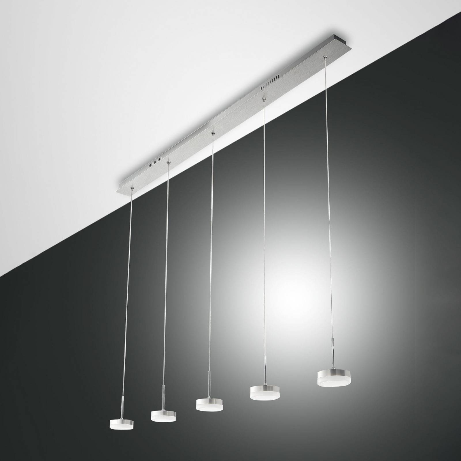 Lampa wisząca LED Dunk, aluminium, 5-punktowa, 3000 K, metalowa