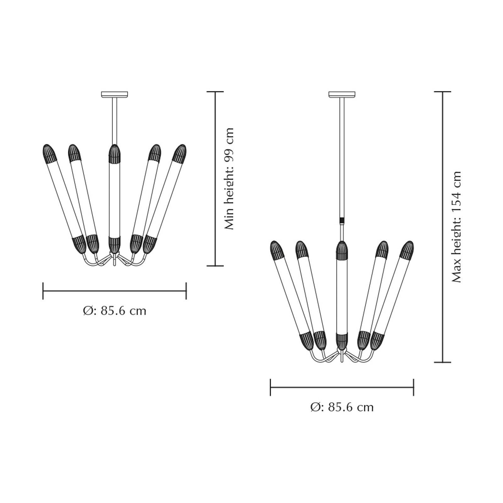 UMAGE Hängeleuchte Lemon Squeeze long, stahl, Ø 85,6 cm