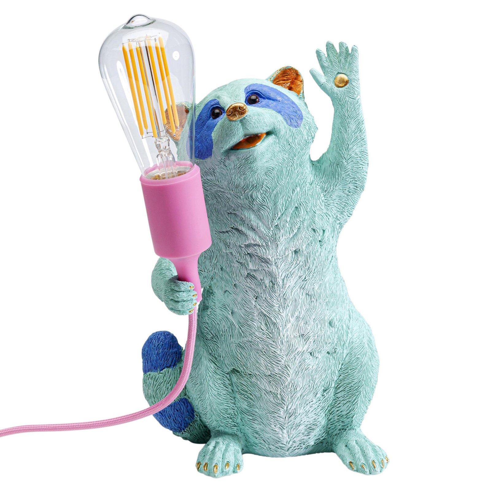 KARE Racoon table lamp, multicoloured, synthetic resin, height 31 cm