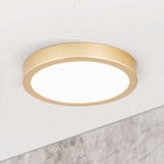 Vika LED-loftlampe, rund, mat guld, Ø 18 cm