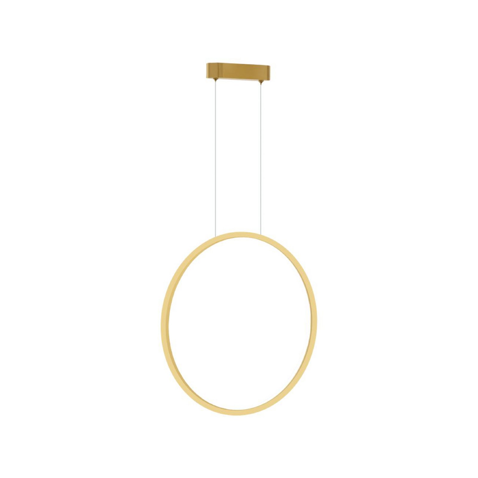 Żyrandol LED Saturno pionowy, złoty, Ø 50 cm, metal