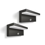 Philips LED лампа за външна стена Bustan, 2 броя, сензор, 2700K