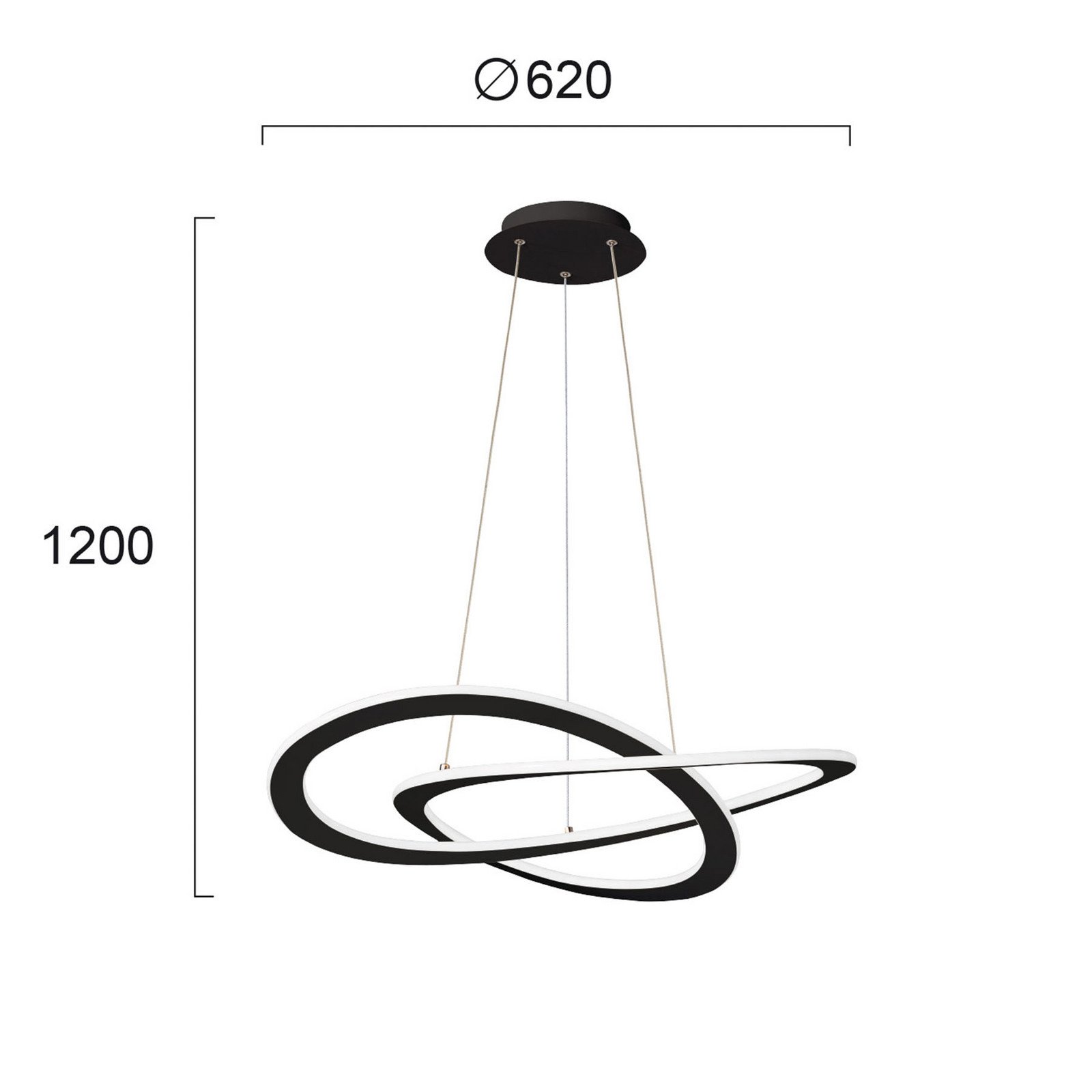 Lampă suspendată LED Charlie Ø 62 cm negru