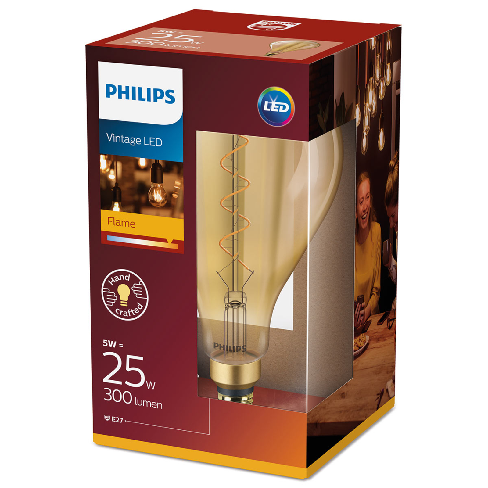 E27 4,5 W ampoule LED Giant, blanc chaud, dorée