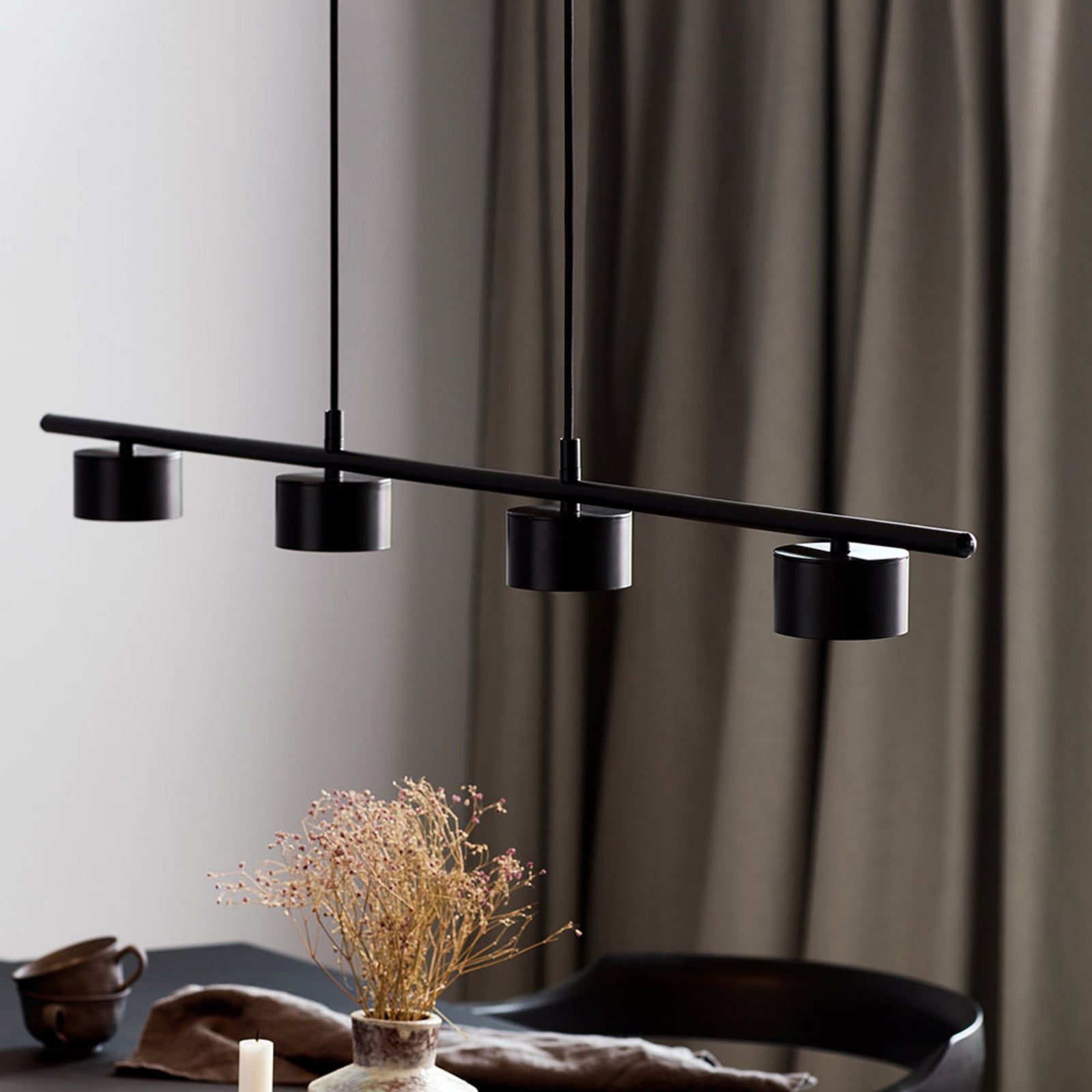 Clyde LED-hengelampe, 4 lyskilder, svart, lengde 115 cm – Nordlux - Kjøkken - Moderne - Metall - Med flere lyskilder