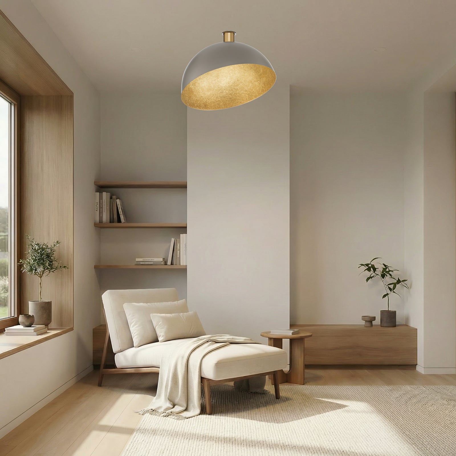 Deckenleuchte Sfera, Ø 50cm, taupe/gold, Metall, E27