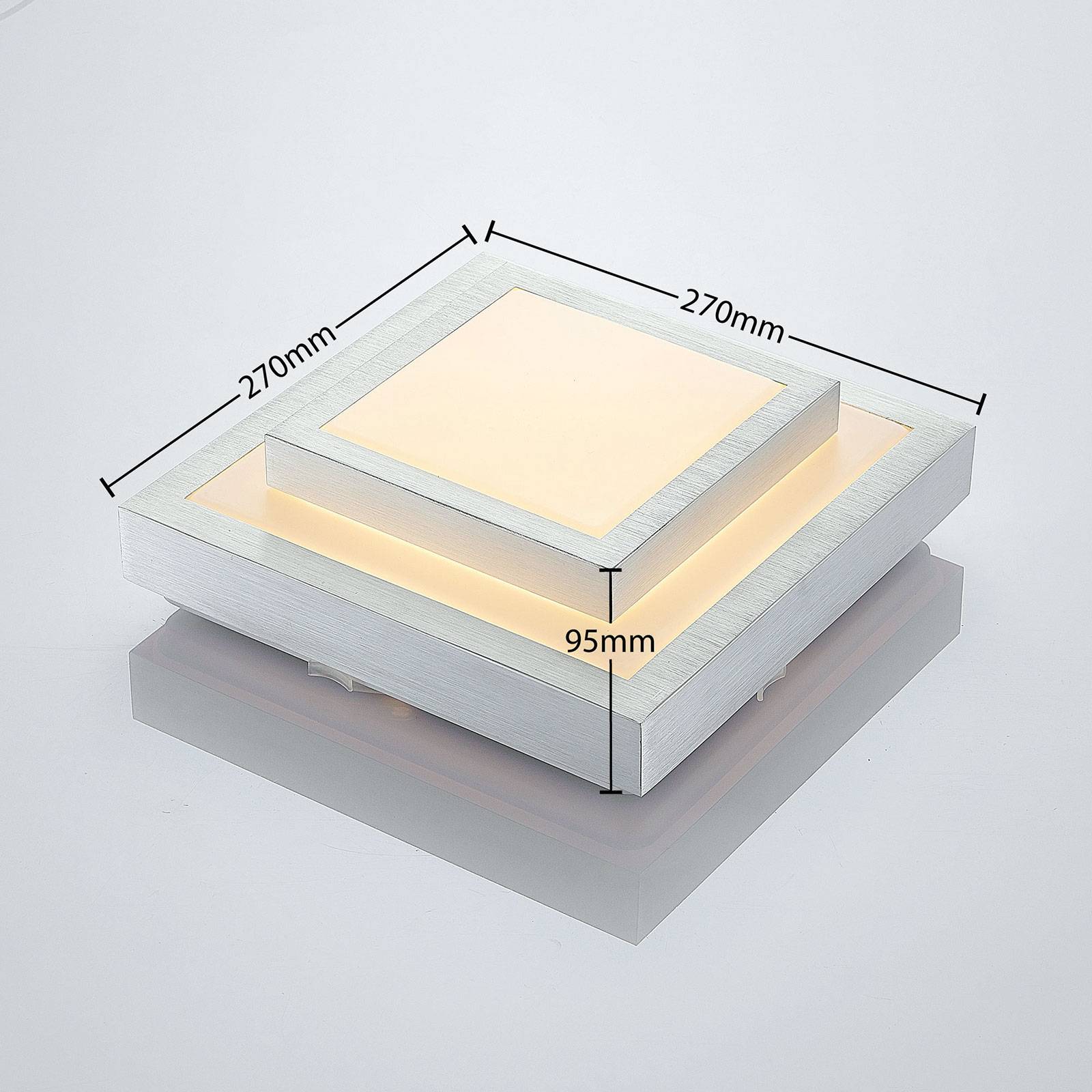 Lindby Mirco lampa sufitowa LED alu kątowa, 27 cm