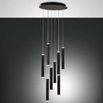 LED pendant light Prado, black, 8-bulb, Ø 40 cm, dimmable