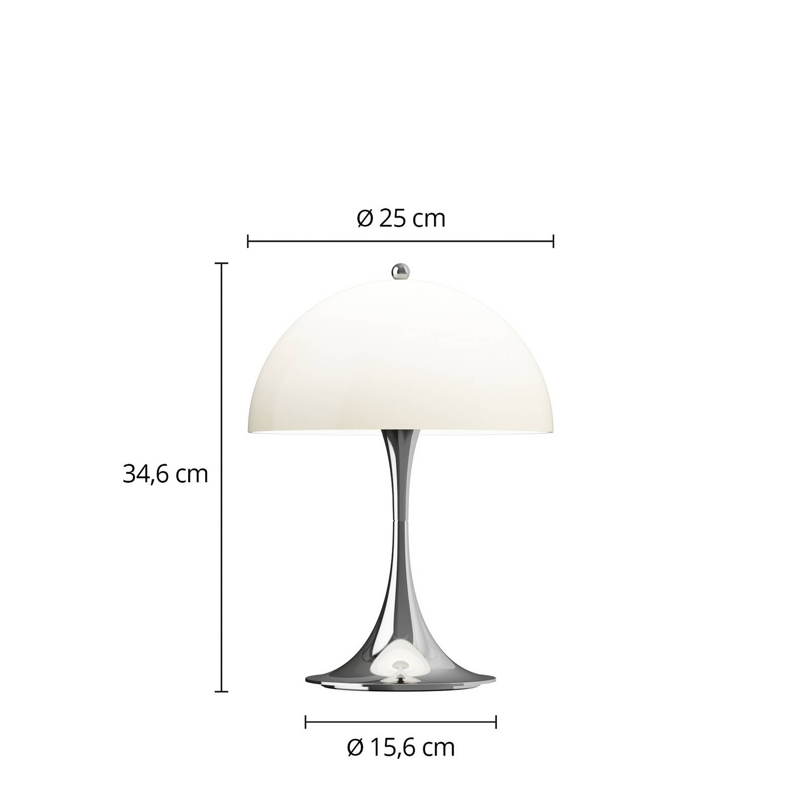 Louis Poulsen Akkulampe Panthella PORTABLE 250 chrom/beige günstig online kaufen