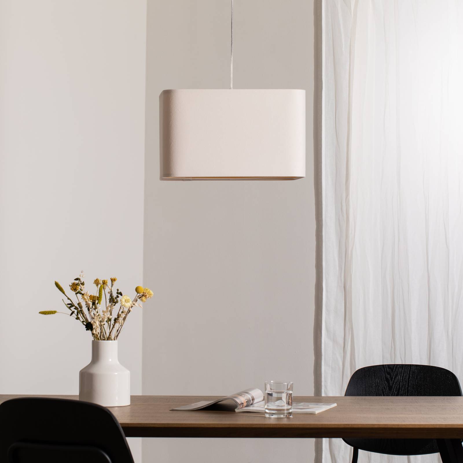 Lampa wisząca Kwadro, biała, 40 x 40 cm, tkanina welurowa
