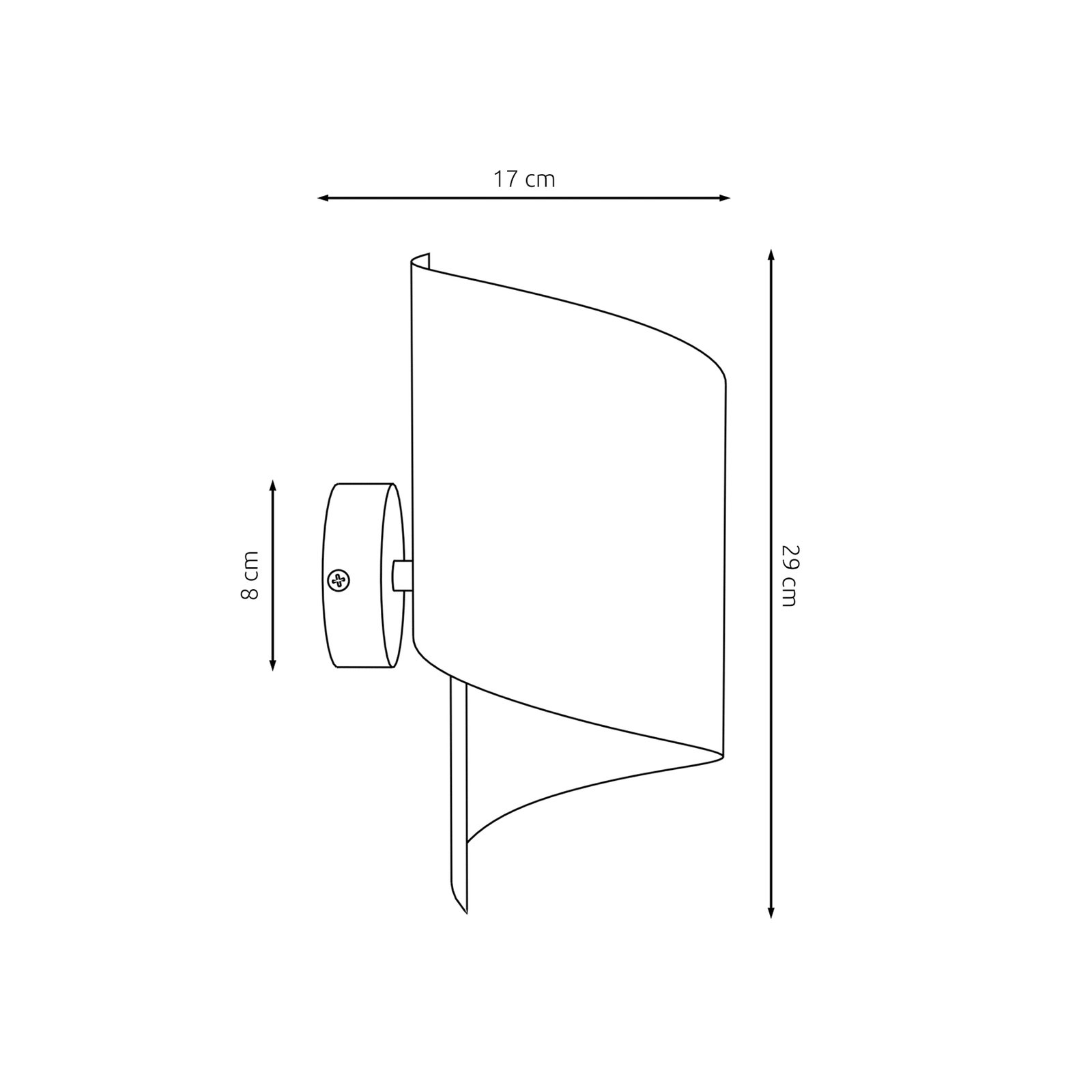 Spiraal wandlamp, goudkleurig, metaal, G9, 29 cm hoog