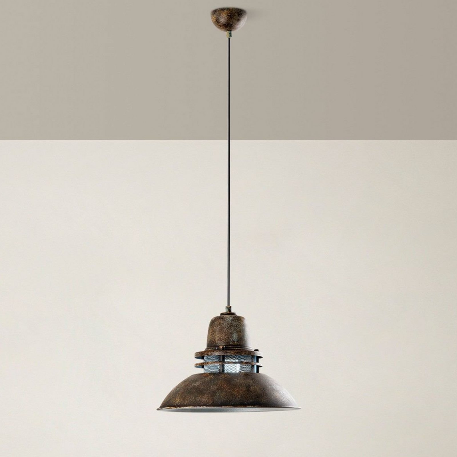 Hängeleuchte Tibet, antikbraun, Ø 34 cm, Metall, E27