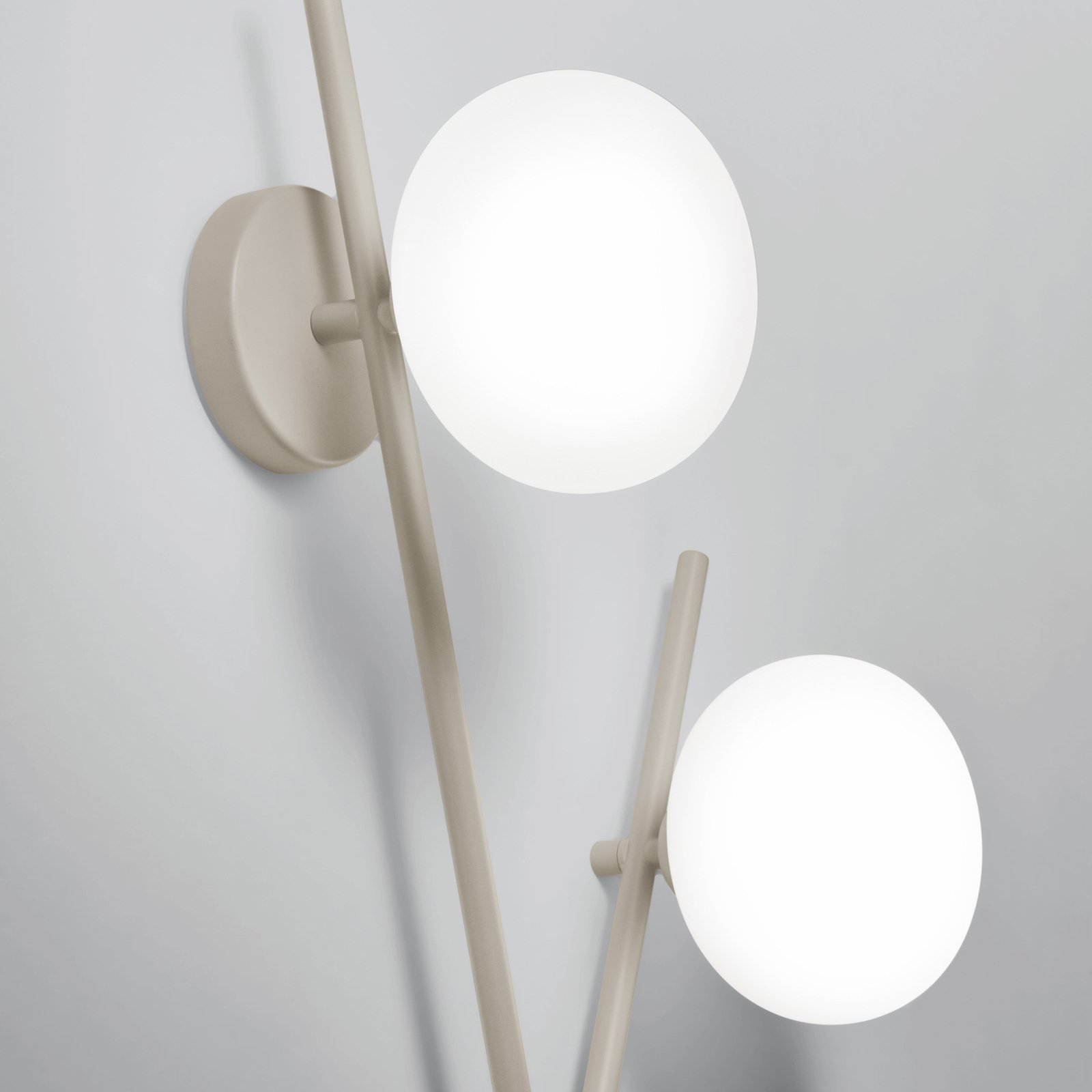 Mikado wandlamp, cipria/wit, 2-lamps, glas, metaal