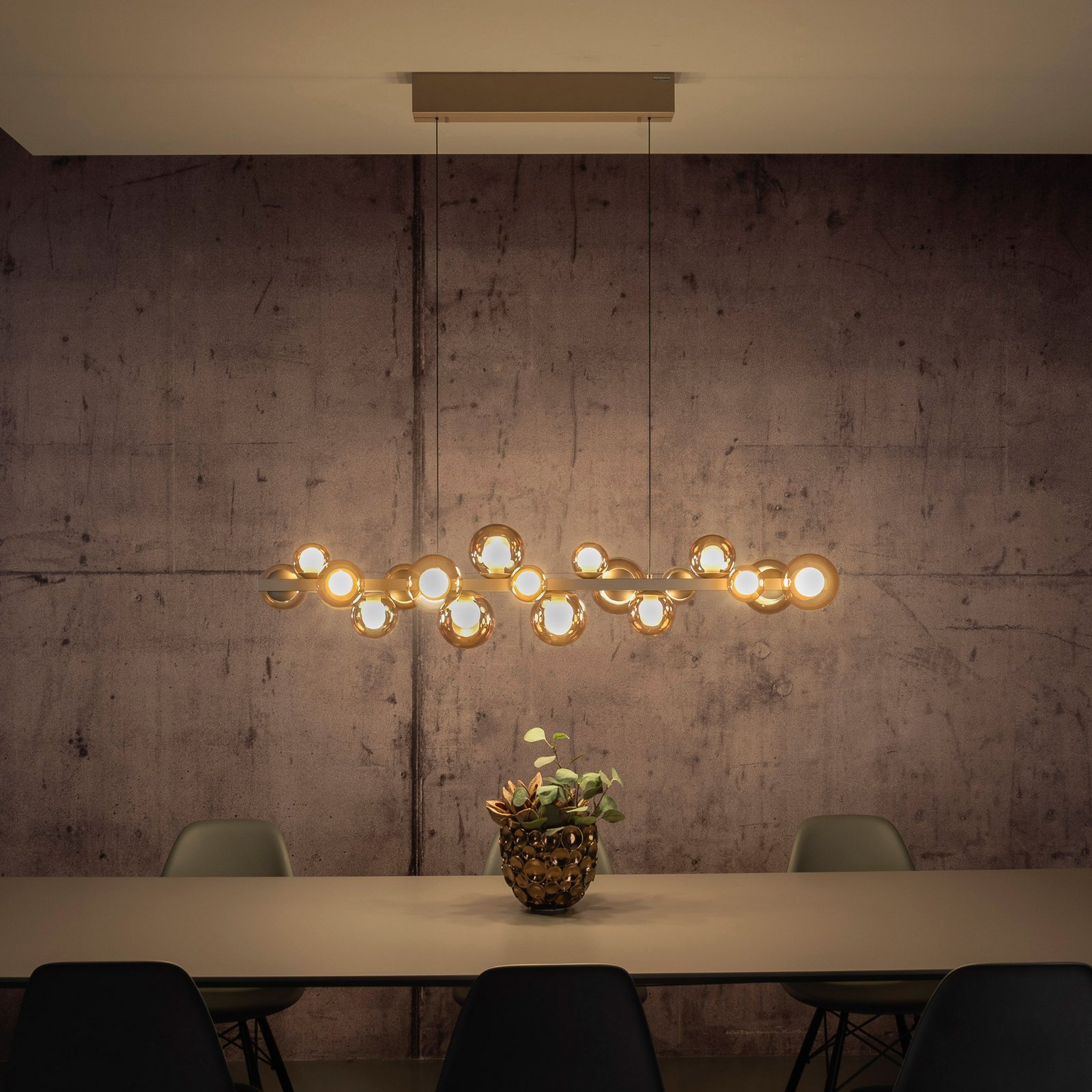 PURE LED-Hängeleuchte E-Popup bronze Glas/Metall CCT 18-flg.