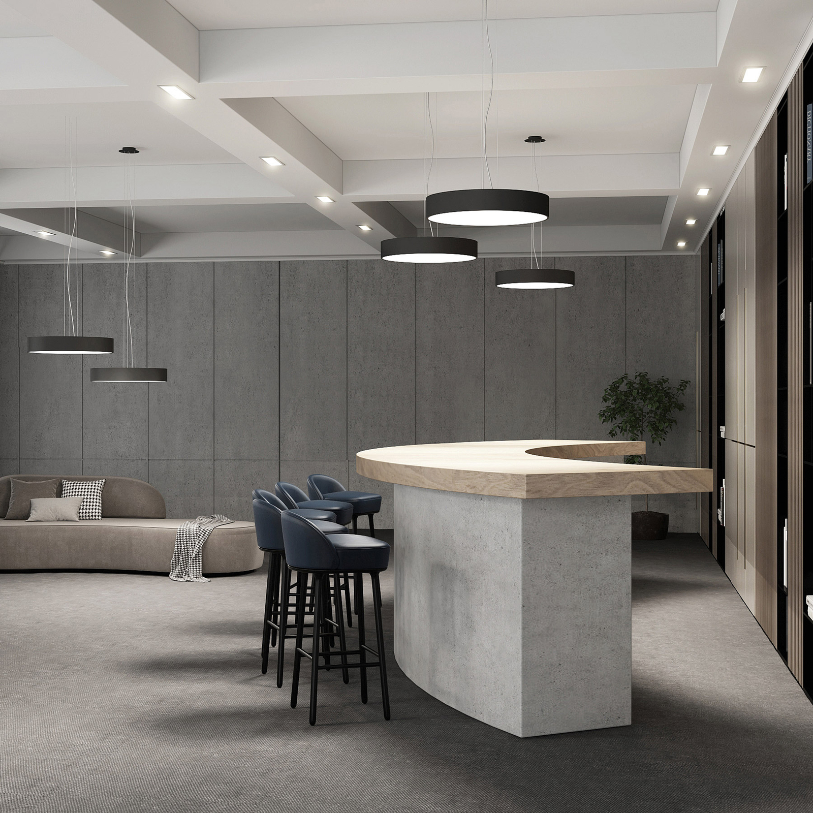 Noabelle LED hanglamp, zwart, 60 cm - Arcchio