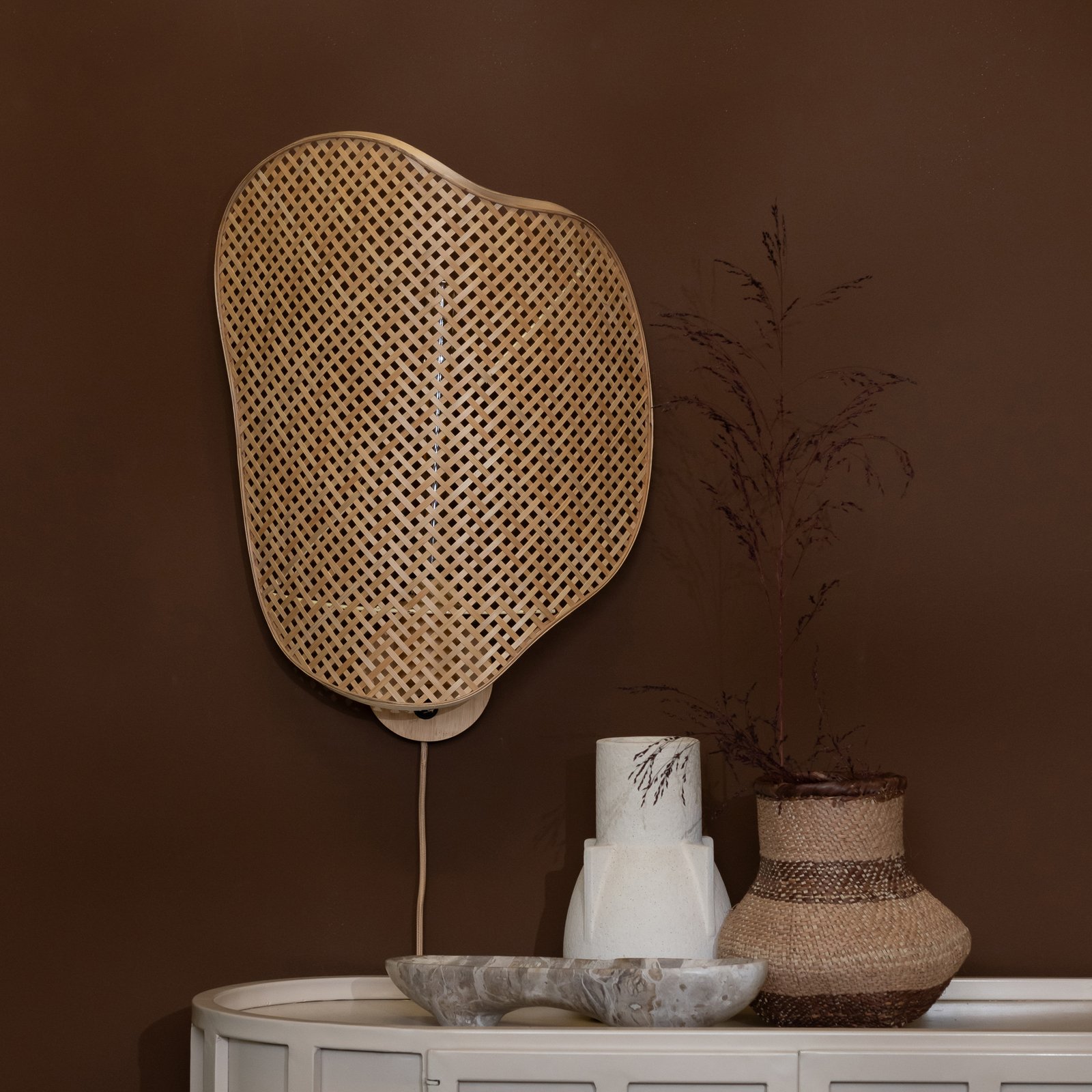 GOOD & MOJO Applique murale Kinabalu, naturel, 50 cm, fiche en bambou