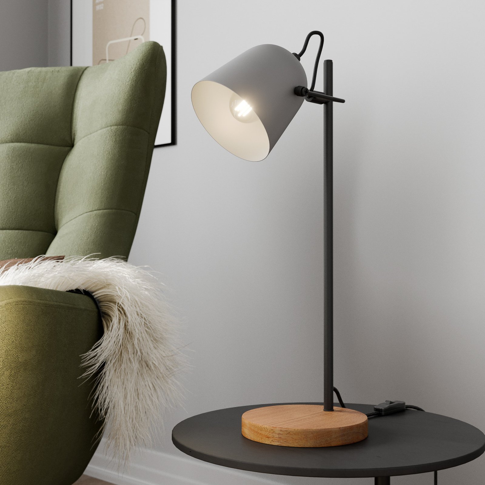 Lindby Adalin bordslampa, grå