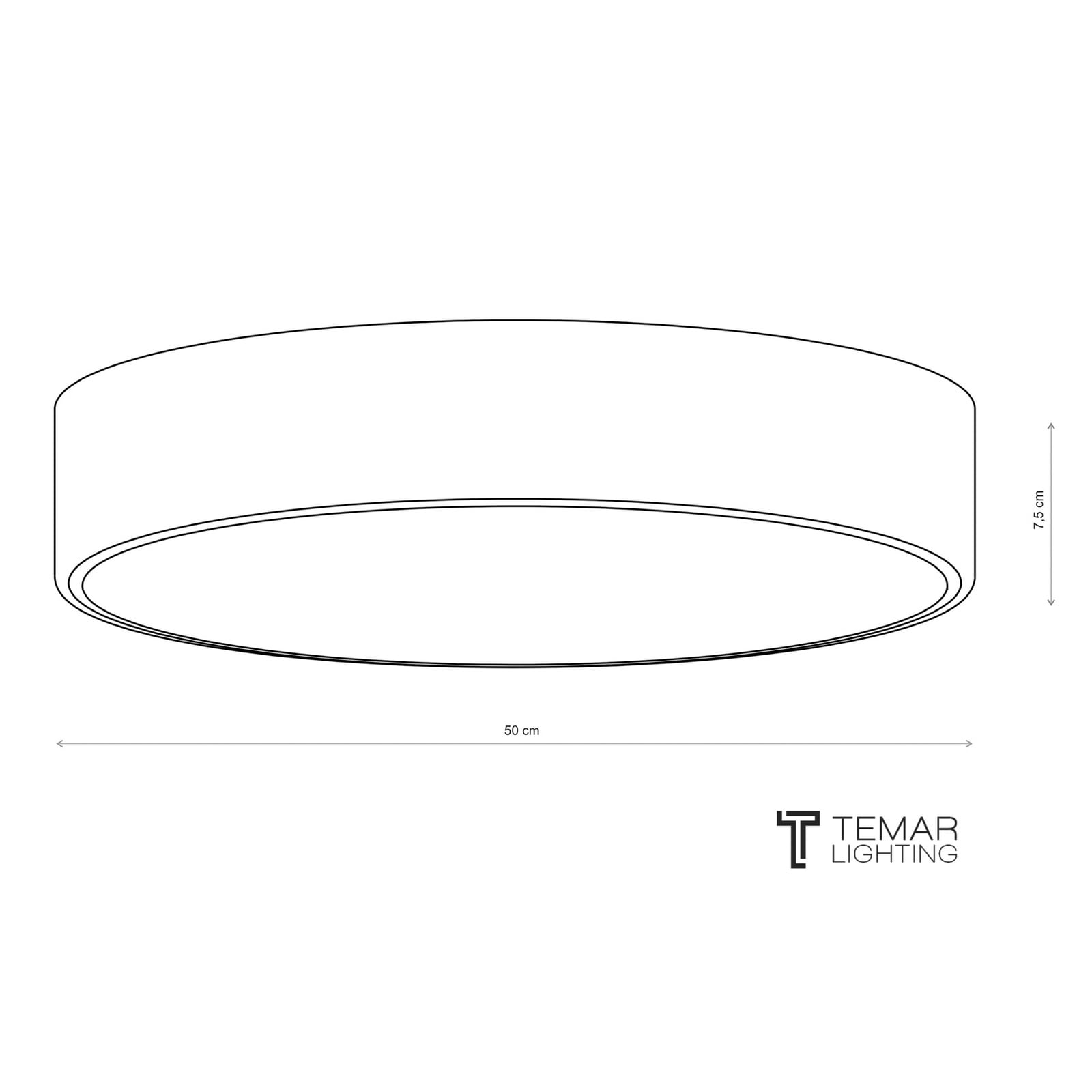 Lámpara de techo Cleo 500, negro, sensor, IP20, Ø 50 cm, metal