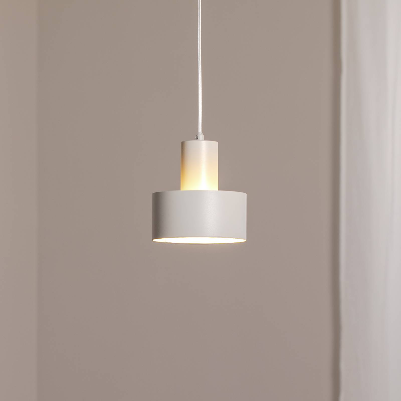 Żyrandol Rif S, taupe, 1-punktowa, Ø 15 cm, stal