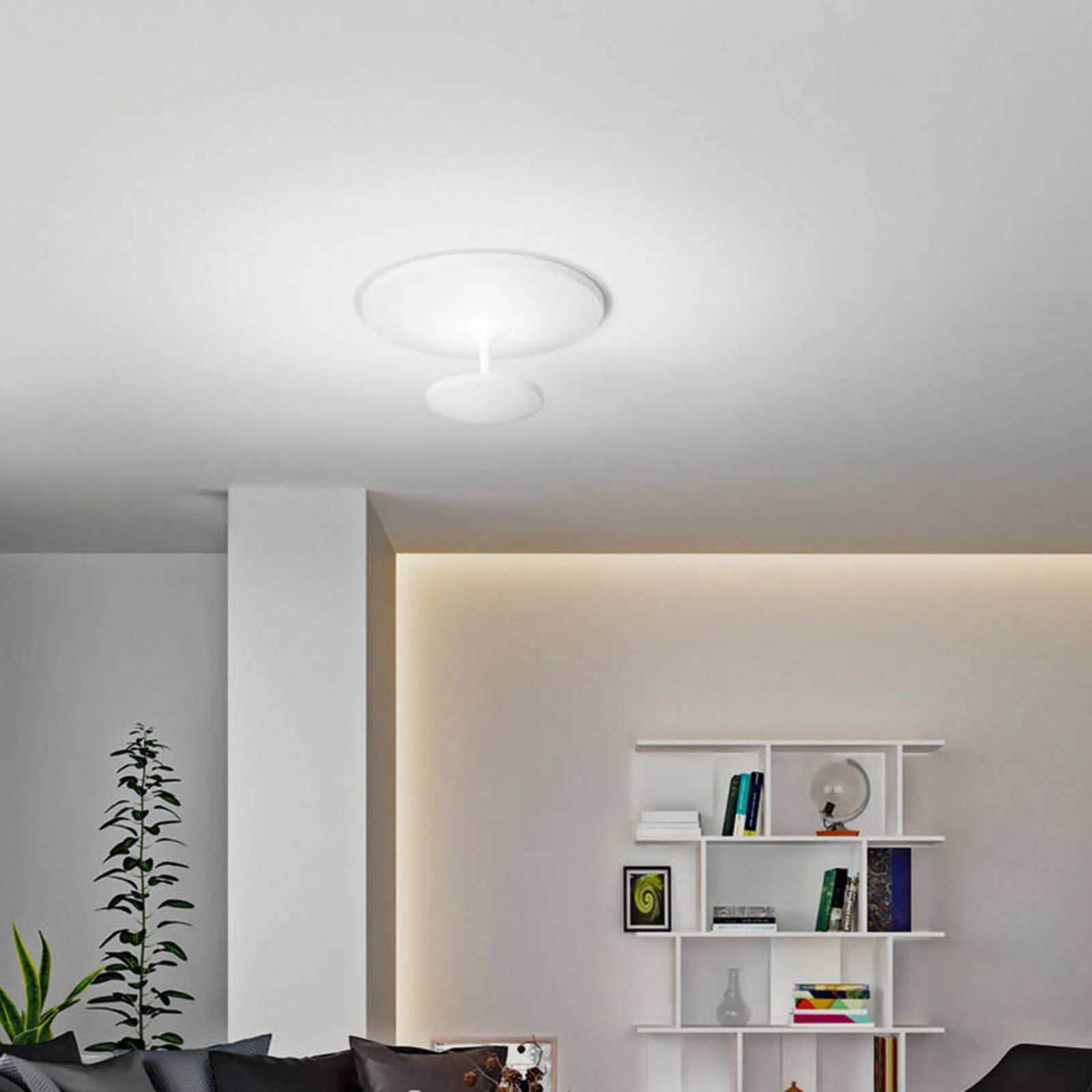 LED-Deckenlampe Conrad, weiß, Ø 50 cm, Metall, dimmbar günstig online kaufen