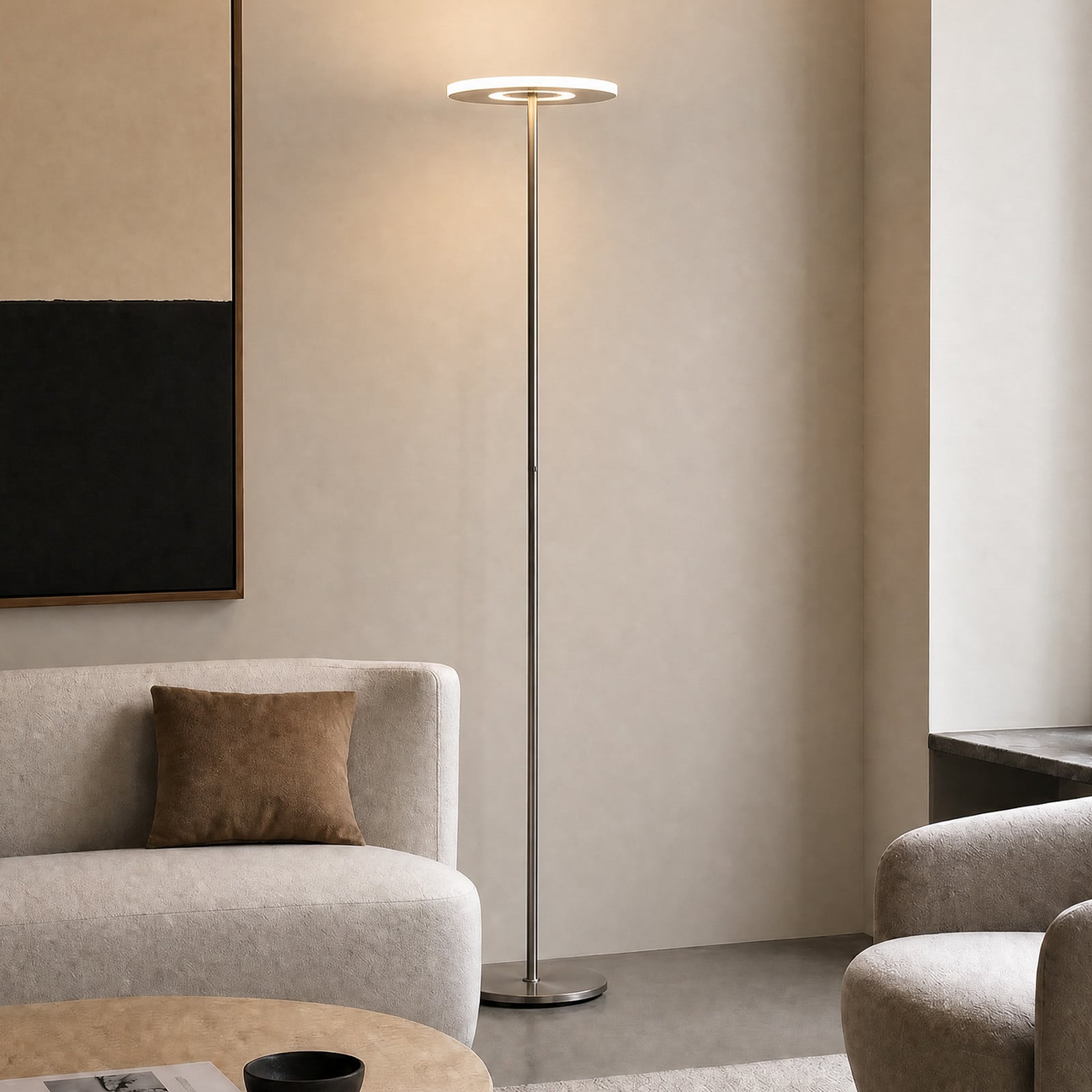 Raymond LED-golvlampa, 180 cm, titanfärgad, metall, CCT – Lucande - Vardagsrum - Modern - Med en ljuskälla | Produkter - Golvlampor | Lampspecialisterna