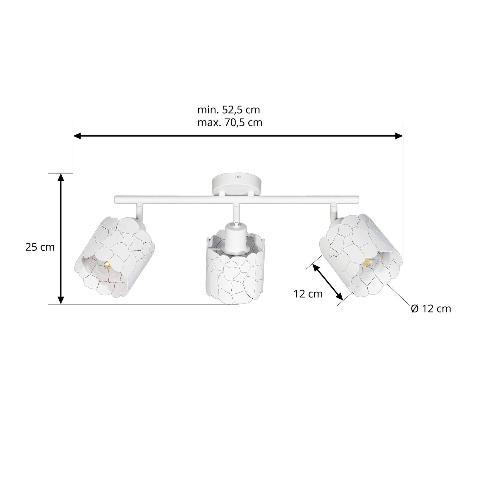 Lampa przysufitowa Lindby Aralena biała 3-punktowa metalowa