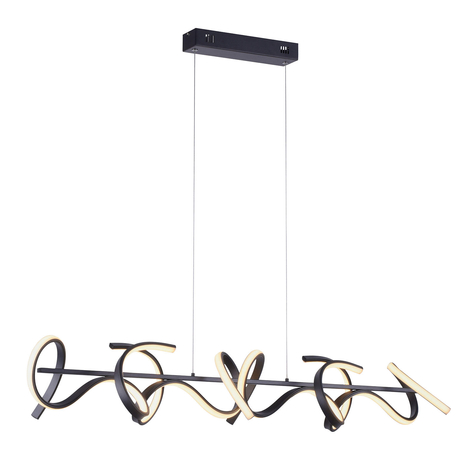 Suspension LED Curls, noire, dimmable