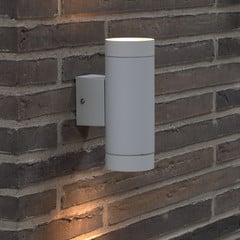 Applique d'extérieur Tin Maxi Double, métal blanc