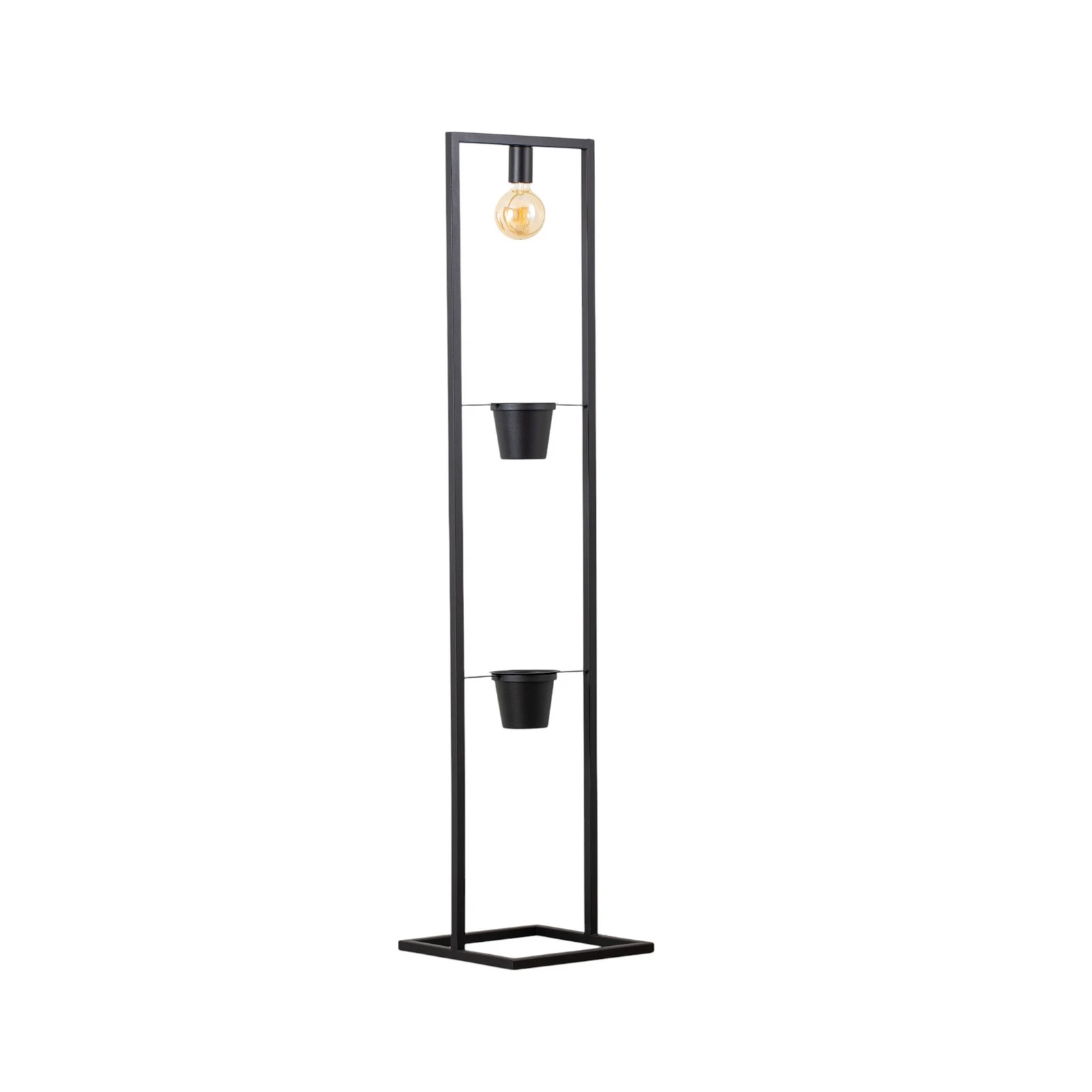 Stehlampe Hyazinth, schwarz, Höhe 152 cm, 2 Blumentöpfe