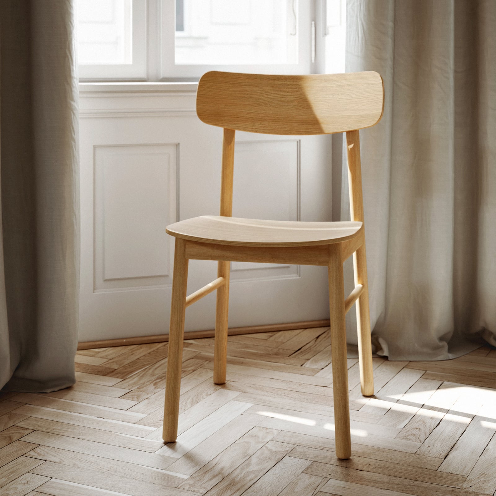 Chaise Soma, bois clair, hauteur 79 cm, chêne - Woud Chaise Soma, bois clair, hauteur 79 cm, chêne - Woud