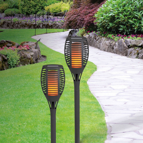 LED-Solarleuchte Fackel, mit Erdspieß, Höhe 78cm