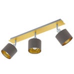 Plafondlamp Valbiano Cappuccino/Gold drie lampjes