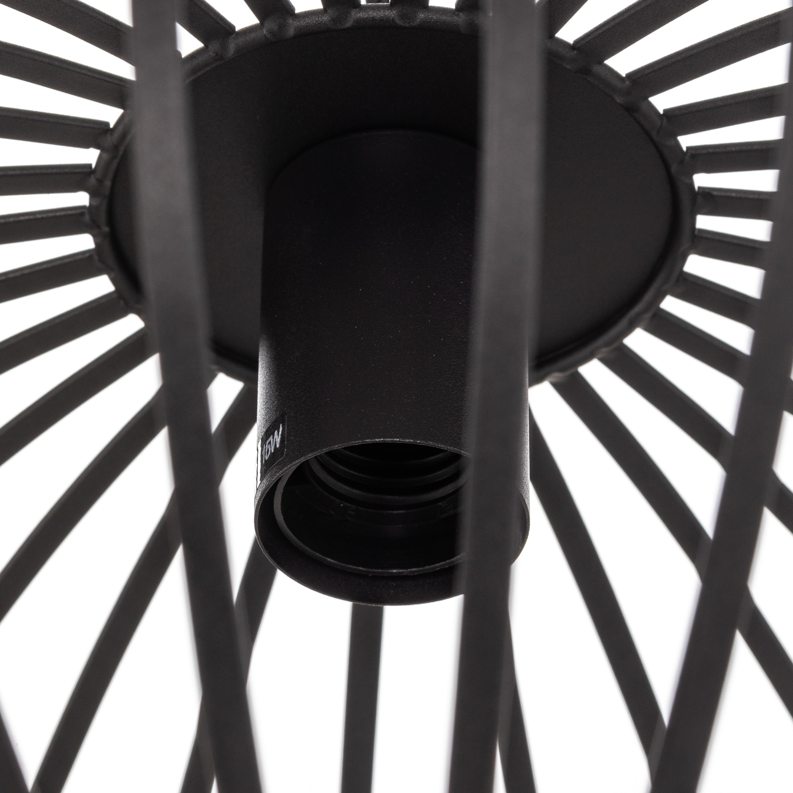 Lindby Maivi hanglamp, zwart, 40 cm, ijzer, kooi